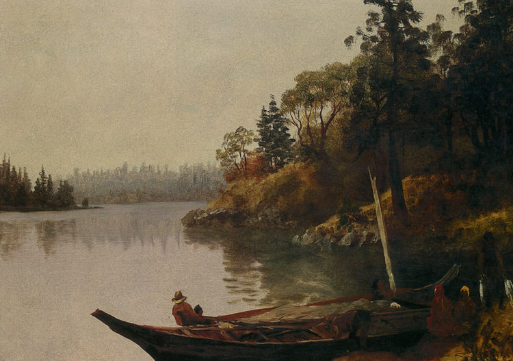 Albert Bierstadt Oil Painting Fishing on the Northwest Coast - Click Image to Close